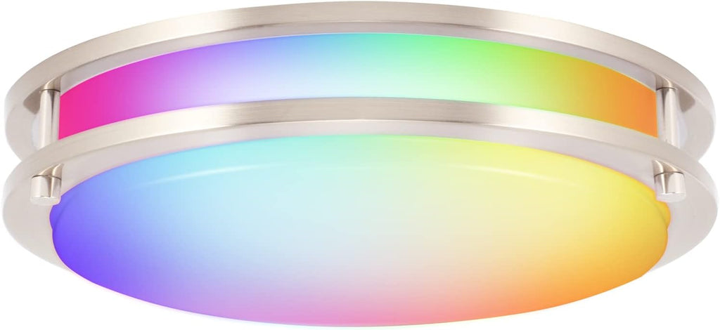 Smart LED Flush Mount Ceiling Light Nickel