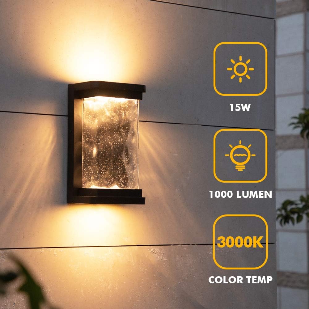 Outdoor Wall Lantern Matte Black 3000K