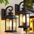 2 Pack Matte Black Outdoor Coach Wall Sconce