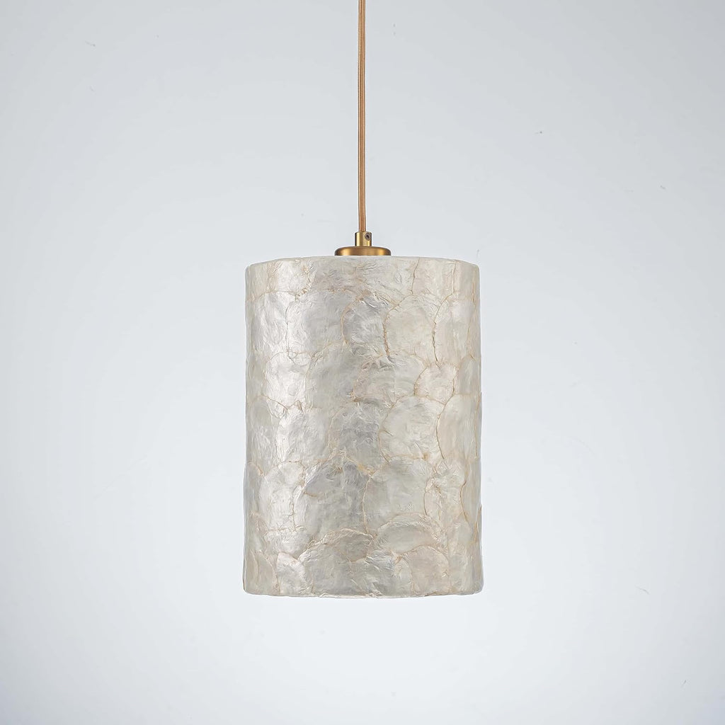 Capiz Shell Coastal Chandelier 7 Inch Gold