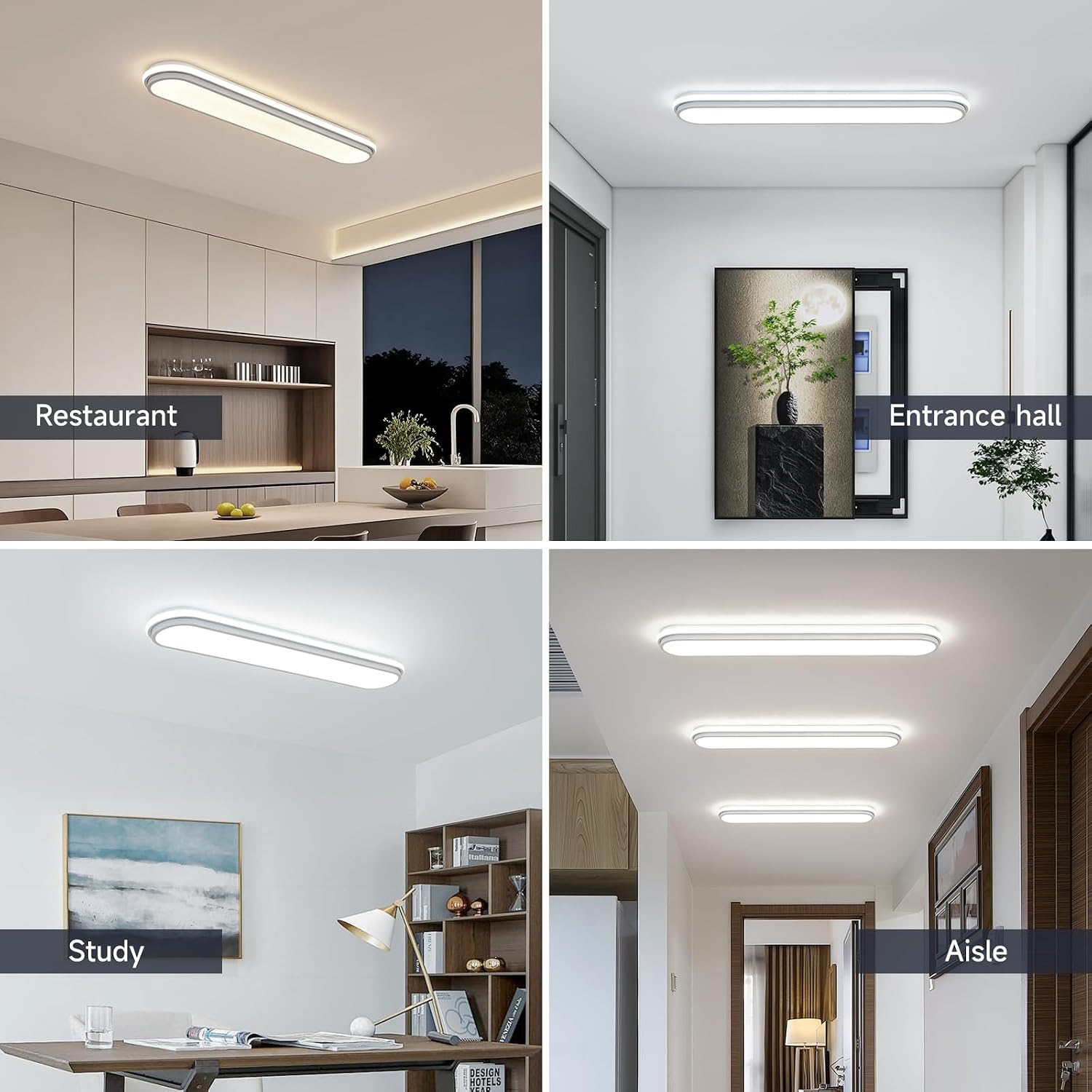 Linear LED Flush Mount Ceiling Light 55W