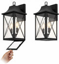 Outdoor Porch Wall Light Matte Black 2 Pack