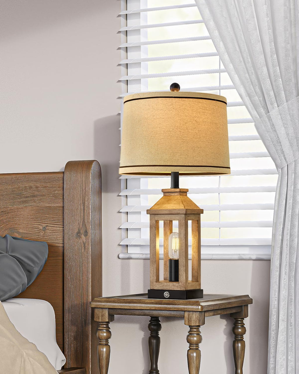 Touch Farmhouse Table Lamp USB Charging
