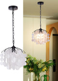 Black Capiz Shell Coastal Pendant Light 12.6 Inch