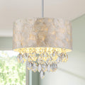 3-Light Capiz Shell Crystal Coastal Chandelier