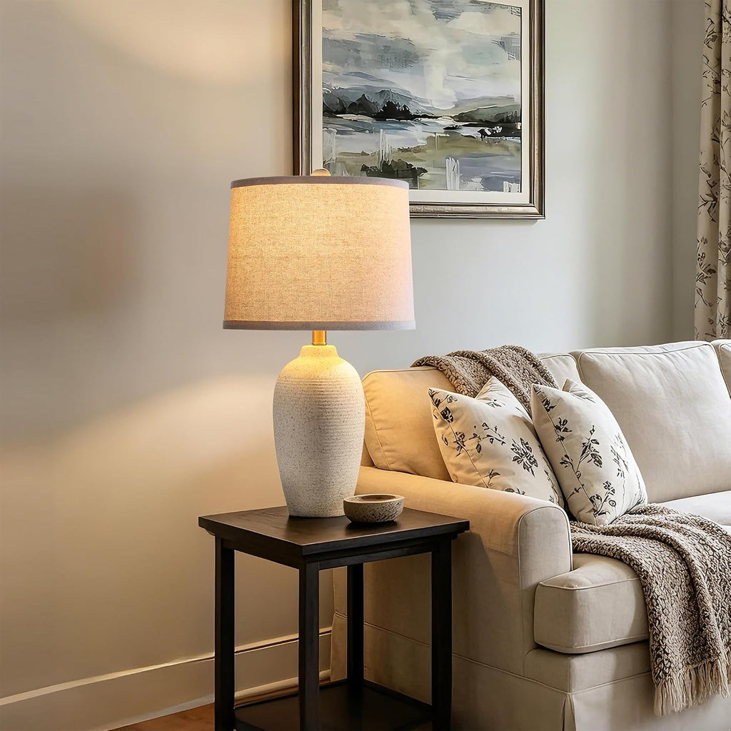 Ceramic Farmhouse Table Lamp 25 Inch
