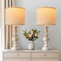 Farmhouse Resin Table Lamps Set of 2