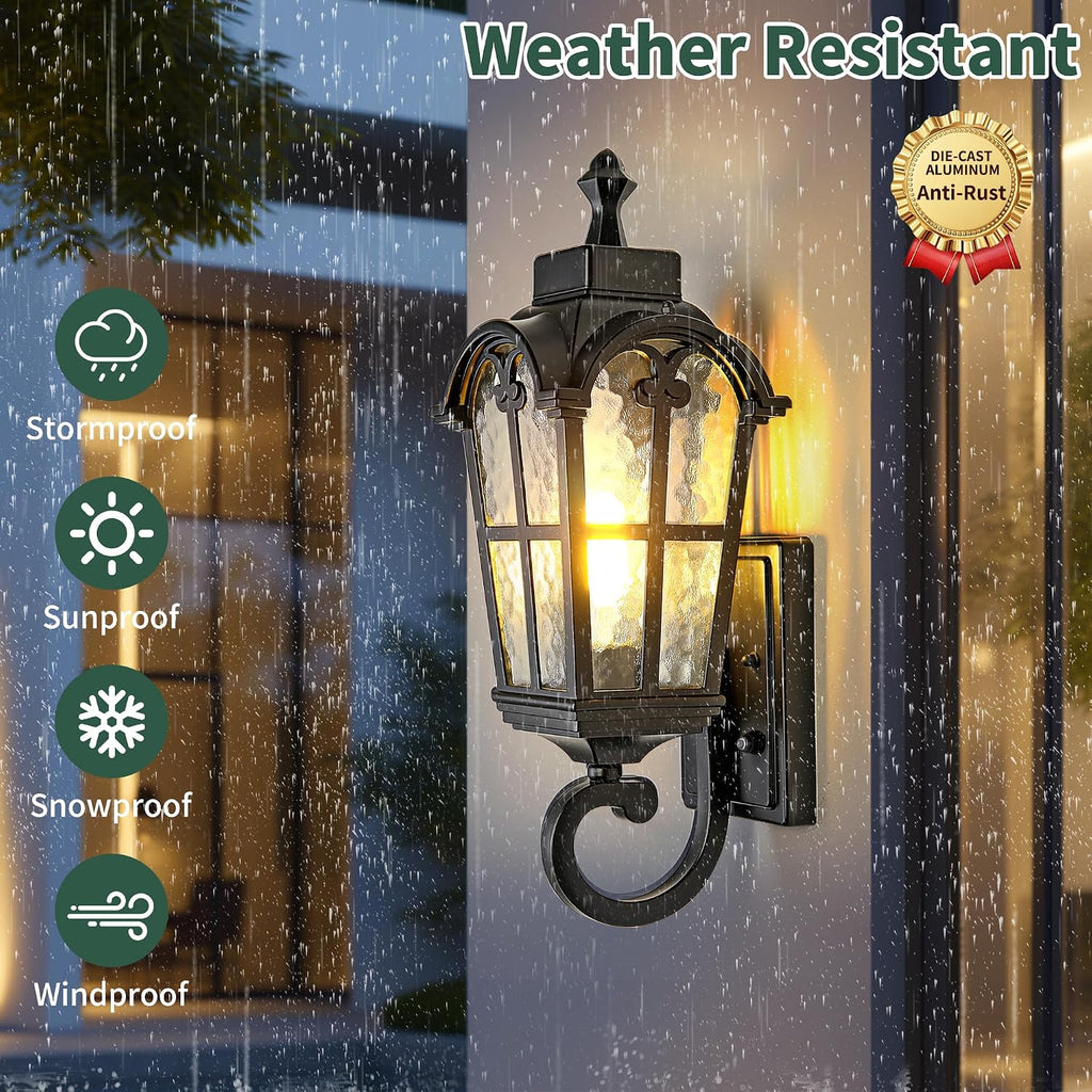 Dusk To Dawn Matte Black Outdoor Wall Lantern